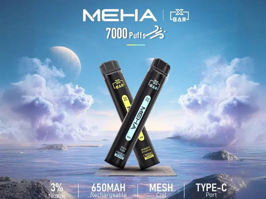 MEHA X BAR 7000 小黑條 7000口一次性電子煙、650mAh可充電、16種口味推薦